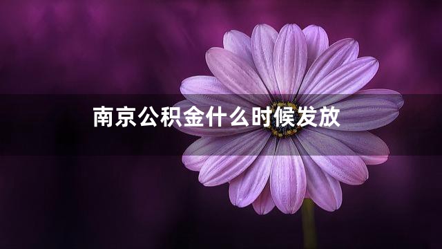 南京公积金什么时候发放