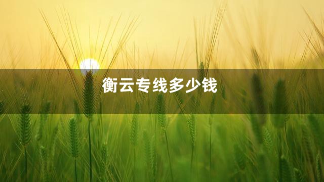 衡云专线多少钱