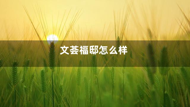 文荟福邸怎么样