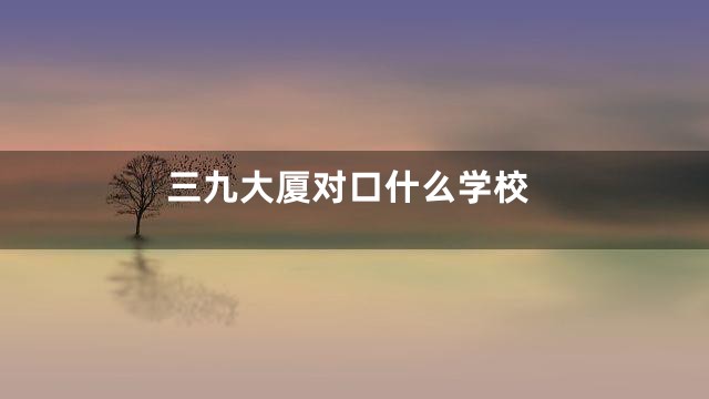 三九大厦对口什么学校