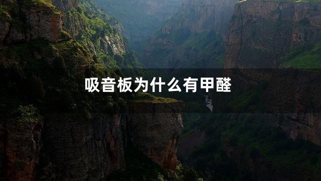 吸音板为什么有甲醛