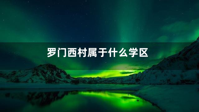 罗门西村属于什么学区