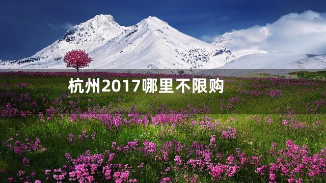 杭州2017哪里不限购