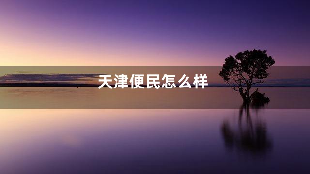 天津便民怎么样