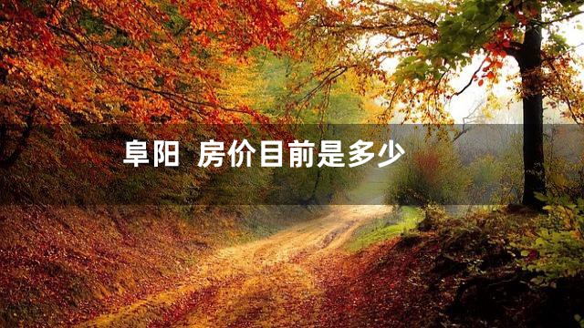 阜阳  房价目前是多少