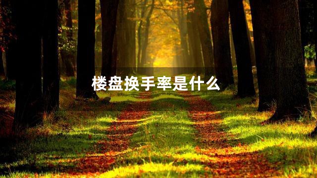 楼盘换手率是什么