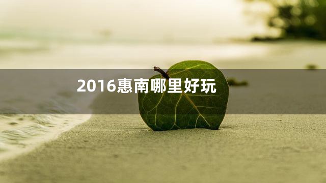 2016惠南哪里好玩
