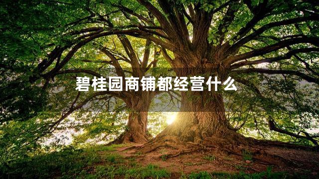 碧桂园商铺都经营什么