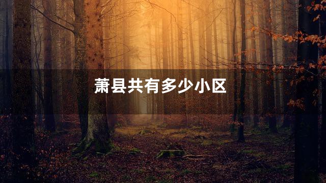 萧县共有多少小区