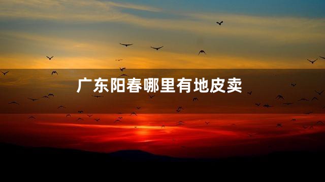 广东阳春哪里有地皮卖