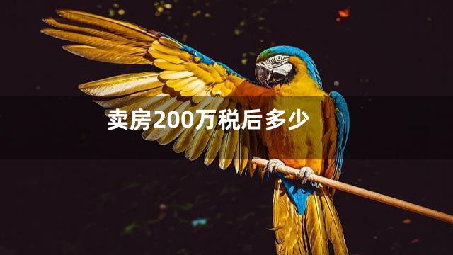卖房200万税后多少