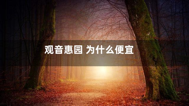 观音惠园 为什么便宜