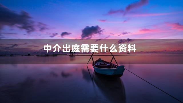 中介出庭需要什么资料