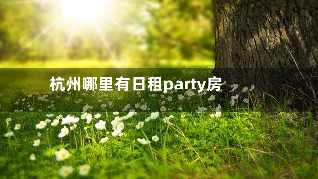 杭州哪里有日租party房