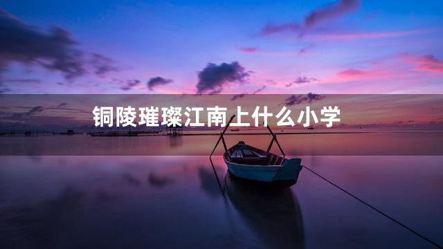铜陵璀璨江南上什么小学