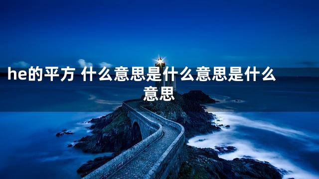 he的平方 什么意思是什么意思是什么意思