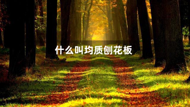 什么叫均质刨花板