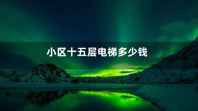 小区十五层电梯多少钱