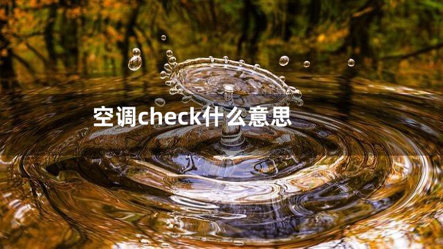 空调check什么意思