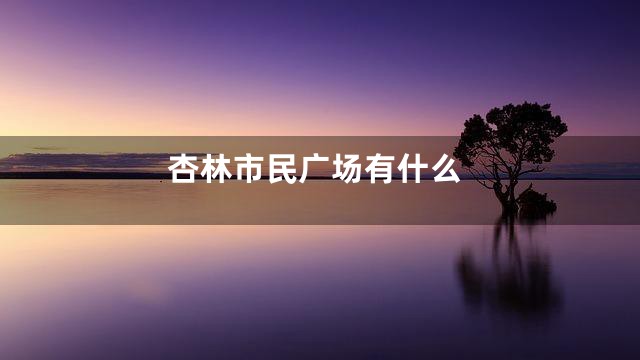 杏林市民广场有什么