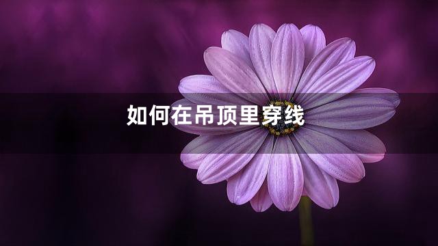 如何在吊顶里穿线