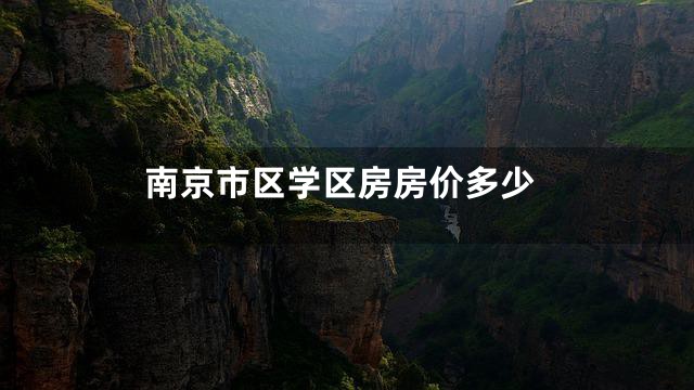 南京市区学区房房价多少