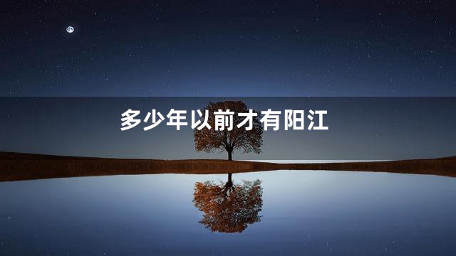 多少年以前才有阳江