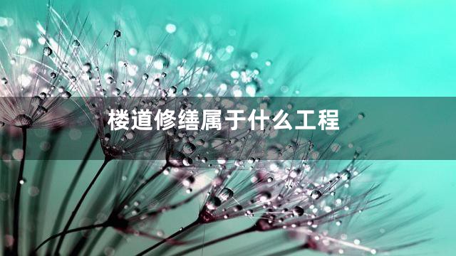 楼道修缮属于什么工程