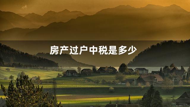 房产过户中税是多少