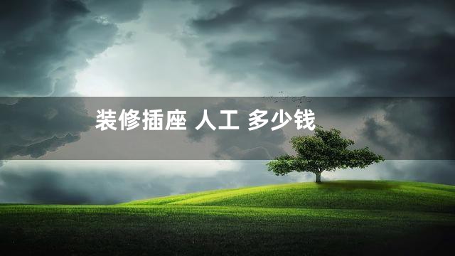装修插座 人工 多少钱