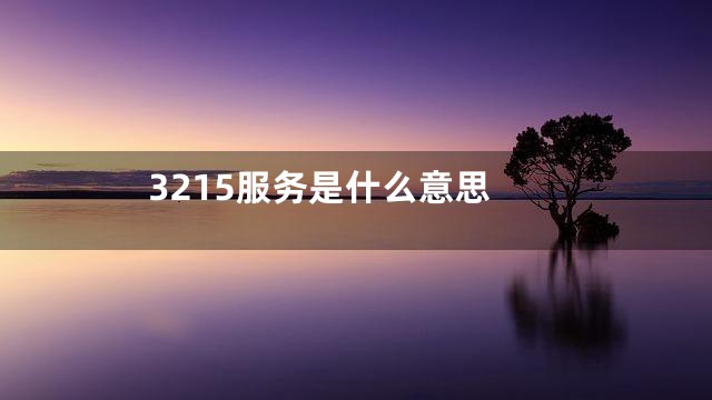 3215服务是什么意思