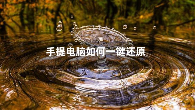 手提电脑如何一键还原