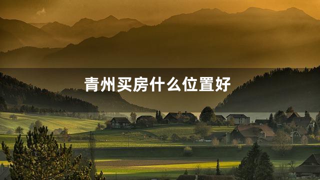 青州买房什么位置好