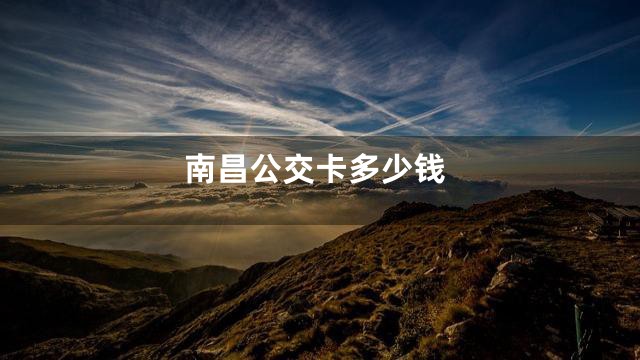 南昌公交卡多少钱