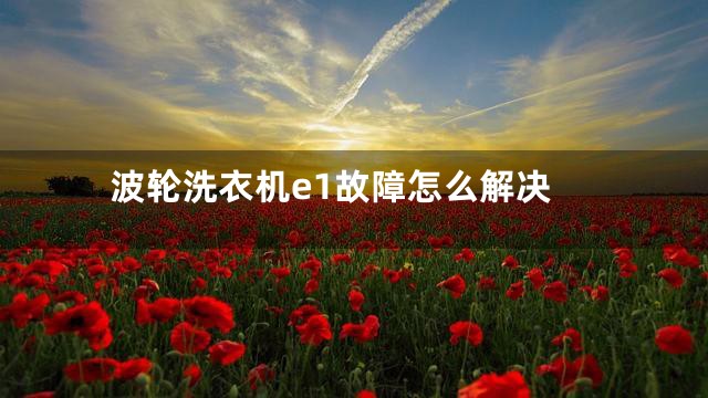 波轮洗衣机e1故障怎么解决