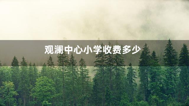 观澜中心小学收费多少