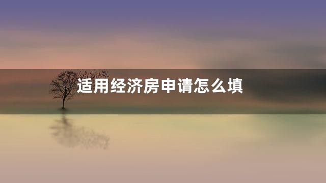 适用经济房申请怎么填