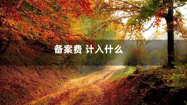 备案费 计入什么