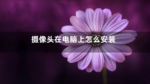 摄像头在电脑上怎么安装