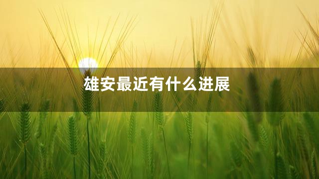 雄安最近有什么进展