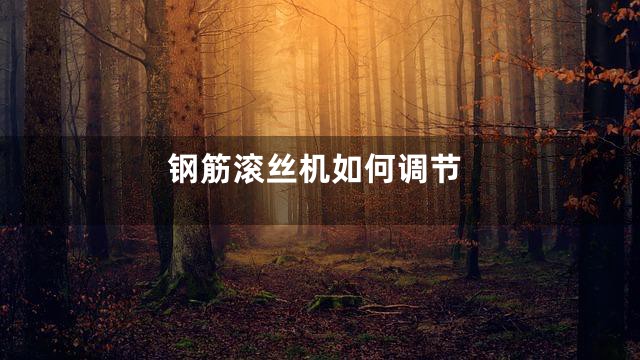 钢筋滚丝机如何调节