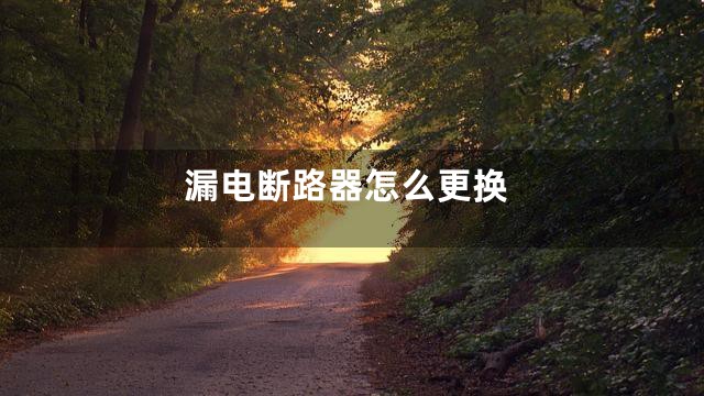 漏电断路器怎么更换