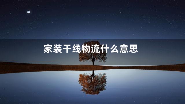 家装干线物流什么意思