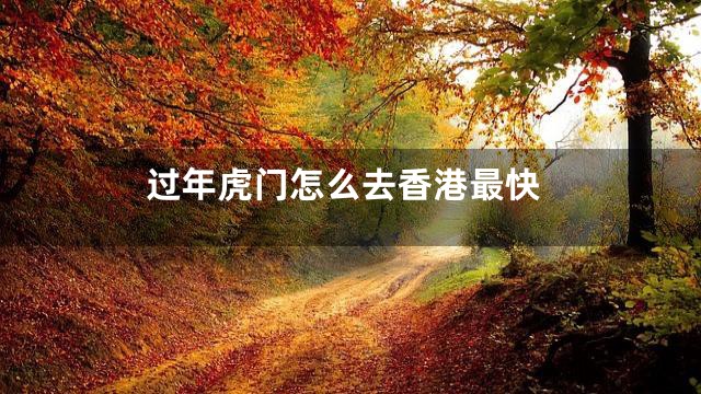 过年虎门怎么去香港最快
