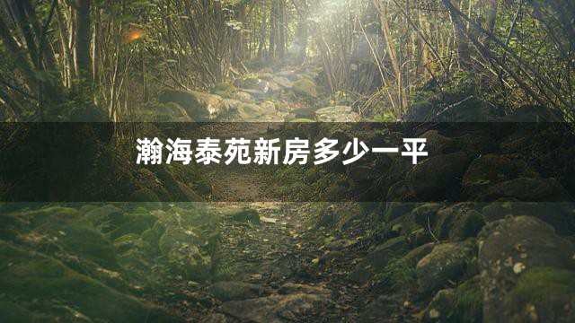 瀚海泰苑新房多少一平