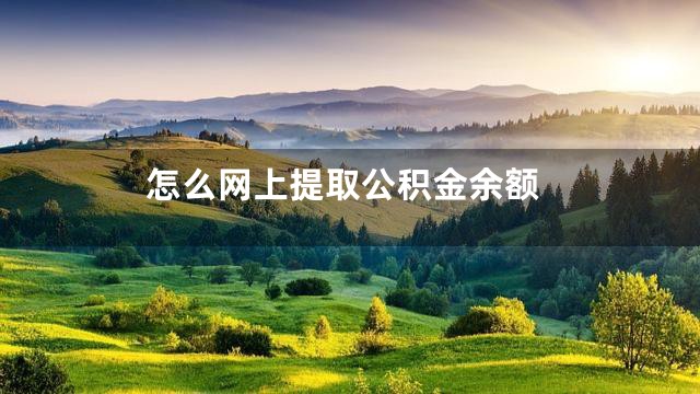 怎么网上提取公积金余额