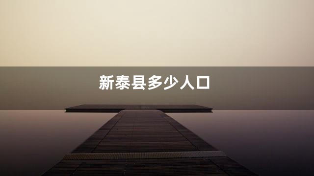 新泰县多少人口