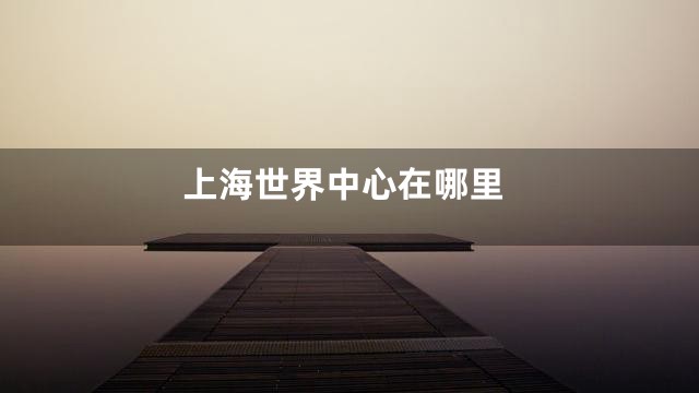 上海世界中心在哪里