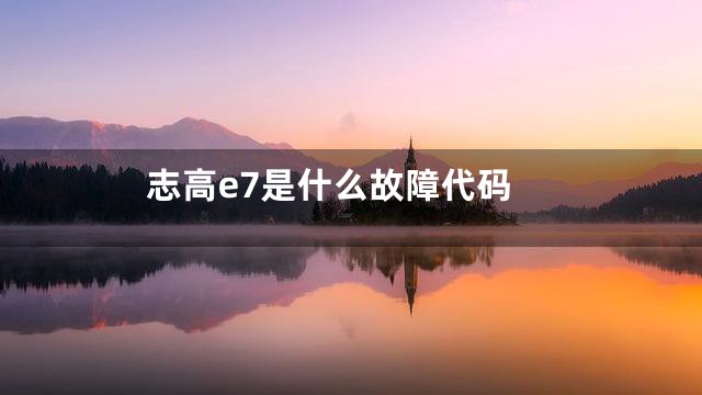 志高e7是什么故障代码