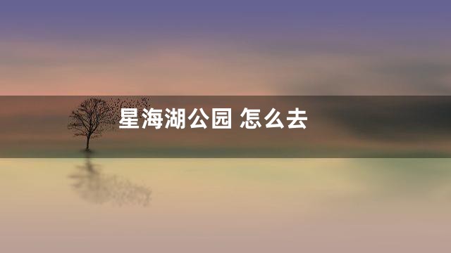 星海湖公园 怎么去